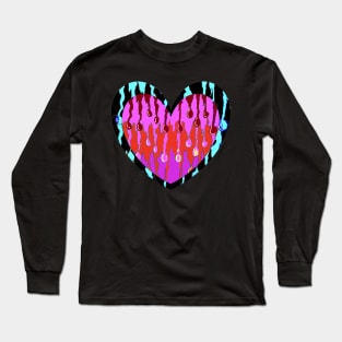 red heart love graffiti cool art Long Sleeve T-Shirt